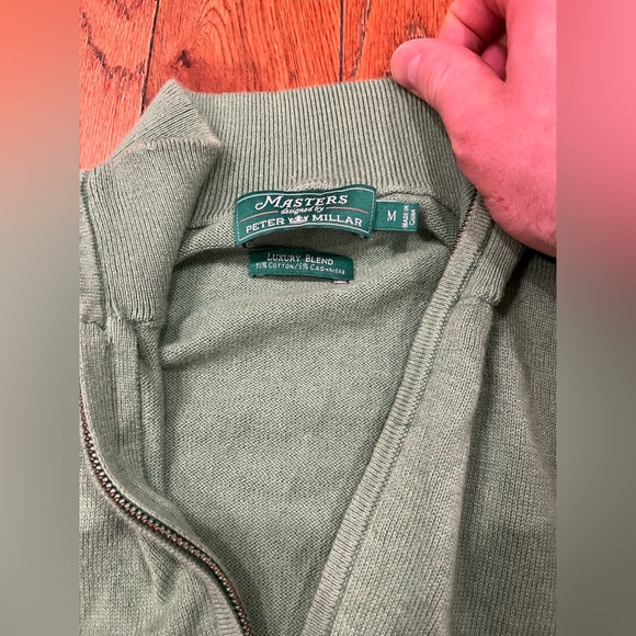 Masters Peter Millar Quarter Zip Sweater Sweatshirt Golf‎ Medium Cashmere Blend - Picture 3 of 7